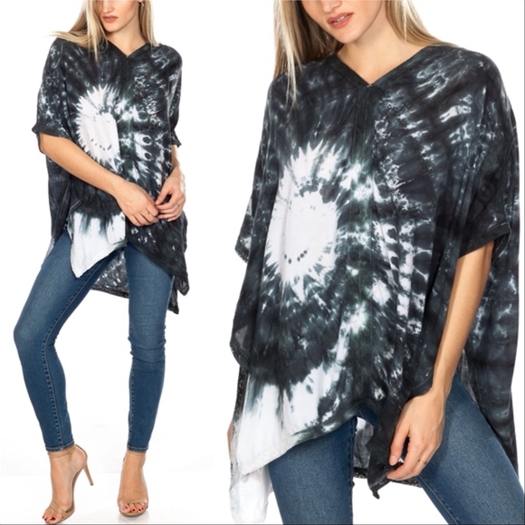 . Tops - 'BOHO BEAUTY' TIE-DYE  PONCHO TOP